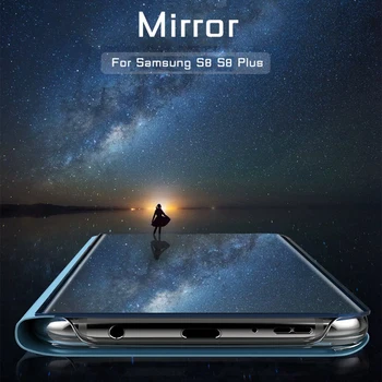 KISSCASE Aišku, Veidrodėlis Smart Case For Samsung Galaxy S8 S9 Plus S10 Lite Apversti Odinis dėklas S6 S7 Krašto Pastaba 5 8 9 Dangtis