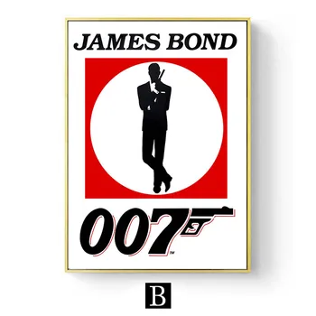 Klasikinio Filmo Plakatas James Bond 007 Sienos Meno Tapybos Drobės Britų Legenda Derliaus Spausdinti Nuotraukas, Baras Kambarį Dekoro