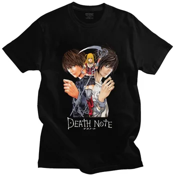 Klasikinis Japonijos Anime Yagami Misa Ir Lawliet Marškinėliai Vyrams Trumpas Rankovėmis Anime Death Note, T-marškinėliai, Medvilnė Reguliariai Tinka Tee Viršūnės