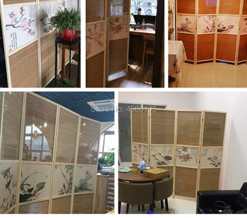 Klasikinės Japonų medžio ekranai medienos dozatoriais Bambuko lankstymo kambarys ekranai lauko daliklis ekranai kambario dozatoriais užuolaidos