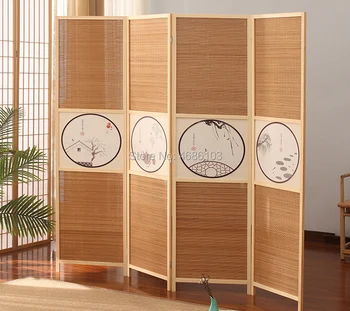 Klasikinės Japonų medžio ekranai medienos dozatoriais Bambuko lankstymo kambarys ekranai lauko daliklis ekranai kambario dozatoriais užuolaidos