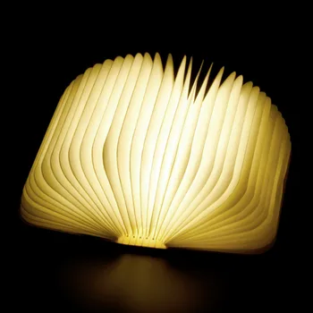 Knyga Lempos Nešiojamas Sulankstomas Medinis Vandeniui LED Nakties Šviesos USB Įkrovimo Miegamojo, Naktiniai staleliai, Lempa, Vaikams, Vaikų, Kūdikių Dovanų