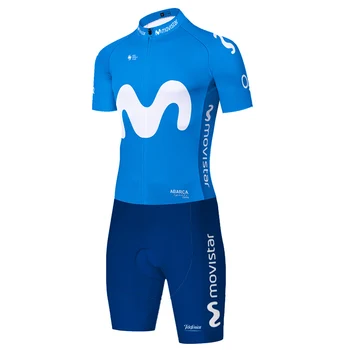 Komanda maglia ciclismo uomo movistar trumpas rankovės dviračių skinsuit 20D gelio padas vienas gabalas dviračių jumpsuit triatlonas kostiumas
