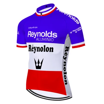 Komanda Reynolds dviračių džersis kvėpuojantis vasaros quick dry kvėpuojantis retro jersey trumpas rankovės roupa ciclismo masculino