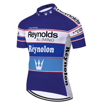 Komanda Reynolds dviračių džersis kvėpuojantis vasaros quick dry kvėpuojantis retro jersey trumpas rankovės roupa ciclismo masculino