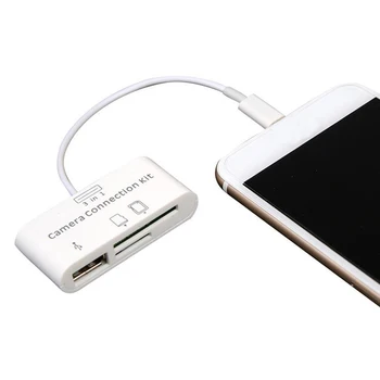 Kortelių Skaitytuvas Tablet iPad 4 Mini IOS 11 Micro SD SD MMC TF Kortelių Skaitytuvą, USB OTG Laidas, Adapteris Fotoaparato Prijungimo Komplektas 3 in 1