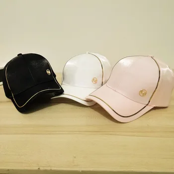 Korėjiečių moterų atsitiktinis ir universalus m-standartinis mercerized beisbolo kepuraitę pavasarį ir vasarą, saulė skrybėlių mados Satino bžūp vasaros