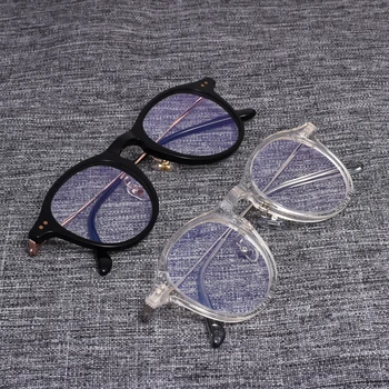 Korėjiečių prekės ženklo dizainas ŠVELNUS COZMO akinių rėmeliai acetatas Apvalus rėmo moterys vyrai Skaitymo Kompiuterį, Stiklas Originalus atveju