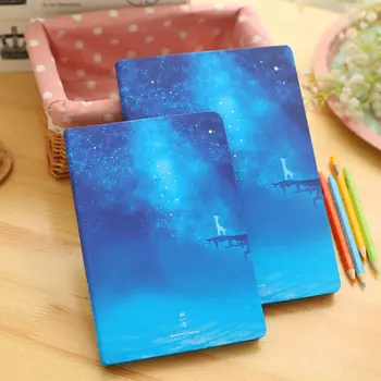 Korėjos Mielas Sąsiuvinis Mėlyna Elnias Notepad Dienoraštis 96sheets Hardcover knyga Sąsiuvinis mokyklinės prekės, Raštinės reikmenys Dovana