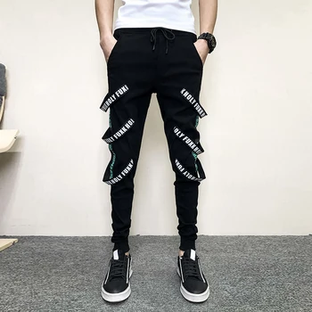 Korėjos Vasaros Hip-Hop Haremo Kelnės Vyrams Mados 2021 Naujas Visas Rungtynes Poilsiu Vyrų Slim Fit Streetwear Atsitiktinis Kelnės Vyrams Juodos 34-28