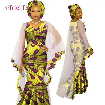 Kovo Headwrap Ankara Afrikos Spausdinti Mados Suknelės Naujausias Afrikos Tradicinių Etninių Stiliaus Moterų Drabužių WY4624