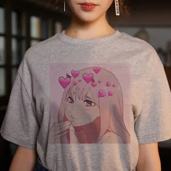 Kpop Kawaii Vasaros Moterims Topai Prašmatnus Japonijos Mielas Animacinių filmų Spausdinti Laisvi marškinėliai Ins Harajuku Derliaus O-kaklo Mados Ulzzang T-shirt
