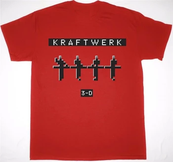 Kraftwerk 3D Koncertų Raudona Marškinėliai Synth Elektroninių Krautrock Robotai 2020 Kelionių Uk 2Xl 20Xl Tee Marškinėliai