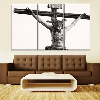 Krikščionių Jėzaus Kryžiaus Dažymo 4 Gabalas Modulinės Stiliaus Religinių Nuotrauką Drobė Spausdinimo Tipas Šiuolaikinio Namų Dekoro Sienos Meno Plakatas
