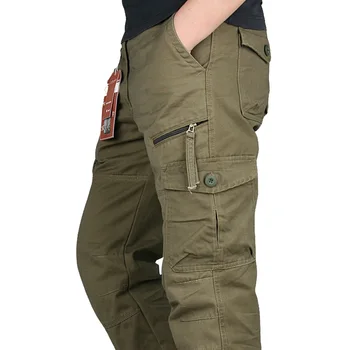 Krovinių Multi Kišenės Karinės Taktinės Kelnės Vyrams Outwear Streetwear Armijos Tiesios Kelnės Atsitiktinis Ilgos Kelnės