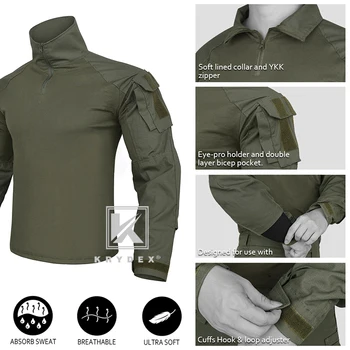 KRYDEX CP Stiliaus G3 Kovoti su BDU Vienodas Kariniams Airsoft Medžioklės Šaudymo Taktinis Kamufliažas Marškinėliai & Kelnes Ranger Žalia