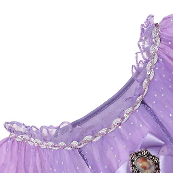 Kulkšnies Ilgio Gėlių Violetinė Maxi Suknelė Mergaitėms Princesė Sofija Cosplay Kostiumų Gimtadienio Vaidmuo Žaisti Sofija Pirmoji Suknelė iki