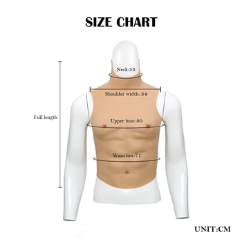 KUMIHO Realus Silikono Vyrų raumenų kostiumas Aukštos Apykaklės Netikrą Krūtinės Vyras Dirbtinis Modeliavimas Raumenis Versija Crossdresser