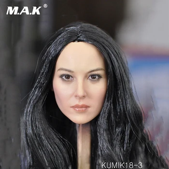KUMIK18-31 1:6 Masto Moterų Galvos Skulptūra Juodos spalvos Plaukų, Galva Drožyba Modelis Žaislai 12 colių Moteris Veiksmų Skaičius, Kūno Priedų
