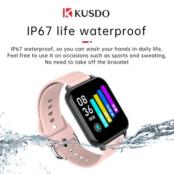 KUSDO 2020 Naujas Smartwatch IP67 atsparus Vandeniui Smart Watch Vyrų, Moterų Sporto Fitneso Apyrankę Sveikatos stebėseną Xiaomi 