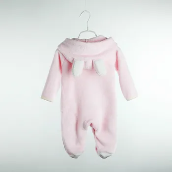 Kūdikiams žiemą šiltas Vilnos Drabužių Rinkinys Berniukams animacinių filmų drabužius mergina kūdikių jumpsuit vienos lyties naujagimio jumpsuits su skrybėlės rožinė