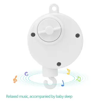 Kūdikio Lovelę Mobiliojo Kūdikio Barškutis Žaislai 0-12 Mėnesių Pasukimo Balta Naujagimiui Music Box Lova Bell Žaislai Laikiklis Laikiklis Mobiliesiems Ant Lovos