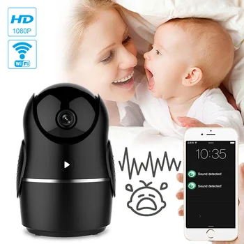 Kūdikio stebėjimo Kamera Garso Jutiklis 1080P HD Vaizdo Kūdikis Miega Auklė Cam Dviejų krypčių Garso Home Security Babyphone Fotoaparatas