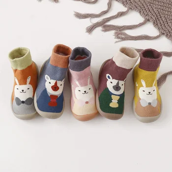 Kūdikio, vaikiška avalynė, neslidžia kūdikių grindų kojinės batai minkštos gumos padais kūdikių bateliai baby animacinių filmų bamblys kojinės batai kūdikių bateliai