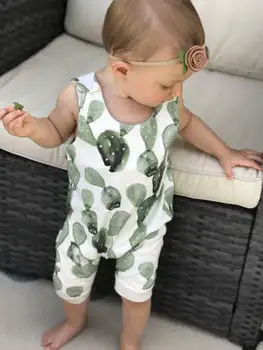 Kūdikiui Baby Girl Berniukas Kaktusas Rankovių Romper Jumpsuit Apranga Playsuit Vienas Gabalas Drabužių