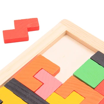 Kūdikių Mediniai Tetris, Dėlionės, Žaislų, Spalvingos Dėlionės Valdybos Vaikams, Vaikų Smegenų Kibinimas Intelektinės Švietimo Žaislai Vaikams Dovanų