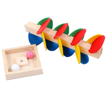 Kūdikių Montessori Švietimo Žaislas Blokas, Medinis, Medis, Marmuras Kamuolys Paleisti Kelio Žaidimas Montessori ikimokyklinio Ugdymo Ikimokyklinio H66F