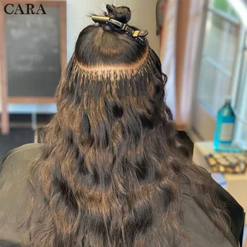 Kūno Bangų Aš Patarimas Microlinks Plaukų Priauginimas Žmogaus Plaukų Brazilijos Raw Pirmojo Spaudimo Plaukus Už Juodaodžių Moterų Birių Natūralių Spalvų Plaukai Cara