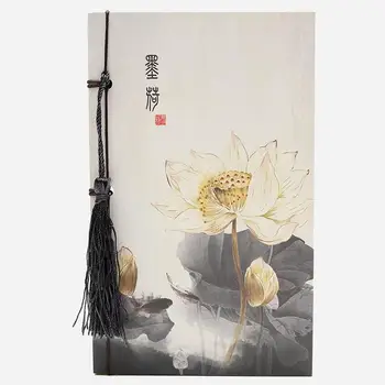 Kūrybinės Naujų Kinų Stiliaus Lotus Planuotojas Notepad, 17*11cm Derliaus Sąsiuvinis su Kutas Tuščią Kraft Puslapius