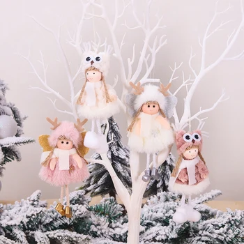 Kūrybos Kalėdų Pliušinis Angelas Pakabukas/XMAS Dekoras/Vaikų Cute Lėlės Dovana/Festives Atmosferą Arenoje Apdailos Reikmenys
