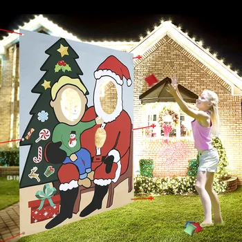 Kūrybos Kalėdų Rekvizitai Santa Claus Toss Žaidimas, Drobė Reklama su 3 Gniūžtėmis Įdomus Karnavalas Šalies Šeimos Žaidimas Vaikams Dovanas naujųjų metų