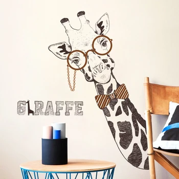 Kūrybos lipnios žirafa siena lipdukas durų lipdukai namų dekoro plakatai miegamojo kambario dekoro apdailos įėjimo dekoras