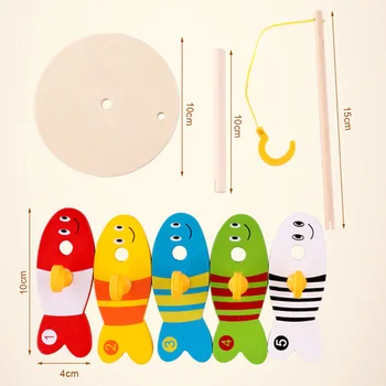 Kūrybos mediniai žaislai spalvinga animacinių filmų skaitmeninis žvejybos žaidimas nustatyti ankstyvojo ugdymo švietimo žaislai vaikams, Tėvų ir vaikų