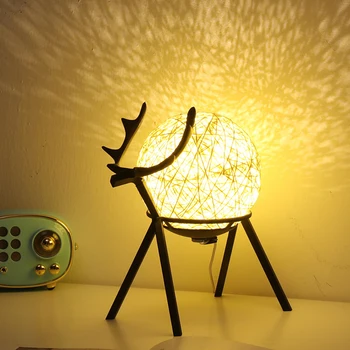 Kūrybos Nuotolinio Valdymo Elnias Stalo Lempos LED Vaikai, Vaikas, Dovanų USB Miegamojo Lovos Namų Kalėdinė Dekoracija Miegoti Naktį Šviesos