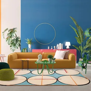 Kūrybos rankų darbo Ratas kilimų kambarį kavos staliukas formos kilimas, kilimas spalvos kilimo mados asmenybės formos kilimas