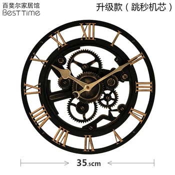 Kūrybos Sieninis Laikrodis Vintage Mados Pramonės Mechaninė Pavarų Silent Sieniniai Laikrodžiai Kaustytomis Geležies Zegar Scienny Meno Dekoro EA50ZB