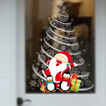 Kūrybos sienų lipdukai parduotuvės lango stiklo durų ir langų lipdukai, dekoracijos, dekoracijos Kalėdų eglutė lipdukai