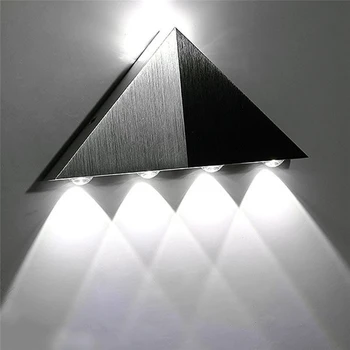 Kūrybos Trikampis LED Sienos Lempa 3W 5W Aliuminio Kambarį Namų Dekoro Sconce Miegamojo Lovos KTV Baras Eilėje Sienos Apšvietimo Šviestuvas