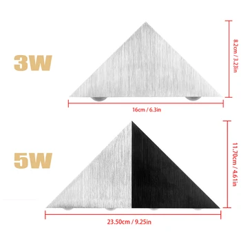 Kūrybos Trikampis LED Sienos Lempa 3W 5W Aliuminio Kambarį Namų Dekoro Sconce Miegamojo Lovos KTV Baras Eilėje Sienos Apšvietimo Šviestuvas