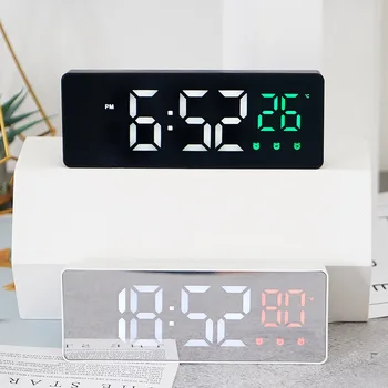 Kūrybos Veidrodis, Žadintuvas Stalo Puošyba Ekranas Data Temperatūros Miegamasis Darbalaukio Silent LED Elektroninis Laikrodis Namų Puošybai