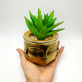 Kūrybos įvairiapusės veido vaza 3d silikono formos patalpų augalų mėsingos vazonas betono pelėsių namų apdailos įrankiai
