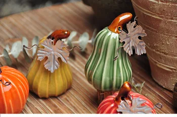 Kūrybos šalį dažytos keramikos moliūgų puošyba, sodo, sodo priežiūros Helovinas apdailos dovana Mielas moliūgų stalo apdailos CL101