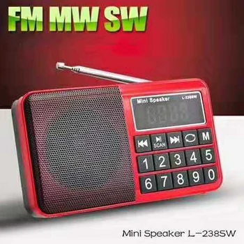 L238 SW/AM/FM Multi-Band Garsiakalbis Nešiojamas Skaitmeninis Radijo Imtuvas, Stereo Radijas su LED Ekranas, Radijas Parama 16GB TF Kortelę Dovanų