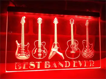 LA324 - Geriausia Grupė Ever Gitara Ginklas LED Neon Light Pasirašyti namų dekoro amatai