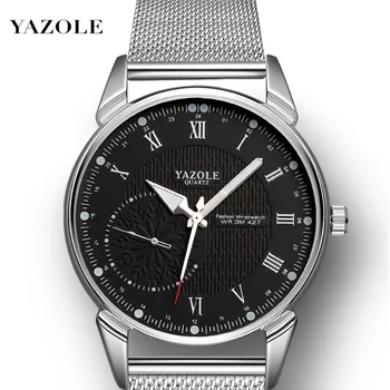 Laikrodžiai Vyrams Mados YAZOLE Prekės ženklo Žiūrėti Kvarco Verslo, Sporto Plieno Odos Laikrodis Reloj Hombre Relogio Masculino Šviesos