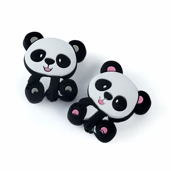 Laikyti&Augti 10vnt Silikono Granulių Mini Panda Silikono Kramtyti Granulių Graužikai Kūdikių Teether 